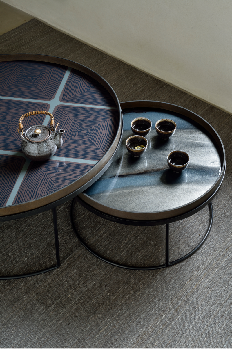 Round Tray Coffee Table set (2) | Ethnicraft | OROA TRADE