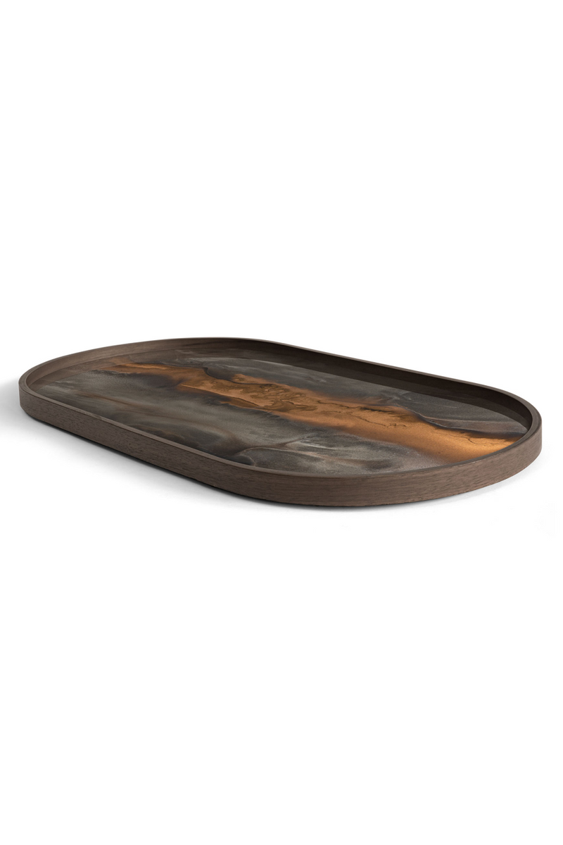 Oblong Hand-Painted Glass Tray | Ethnicraft Organic | Woodfurniture.com