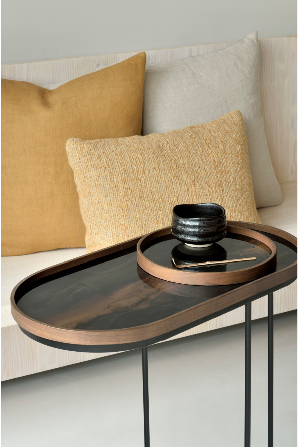 Oblong Hand-Painted Glass Tray | Ethnicraft Organic | Woodfurniture.com