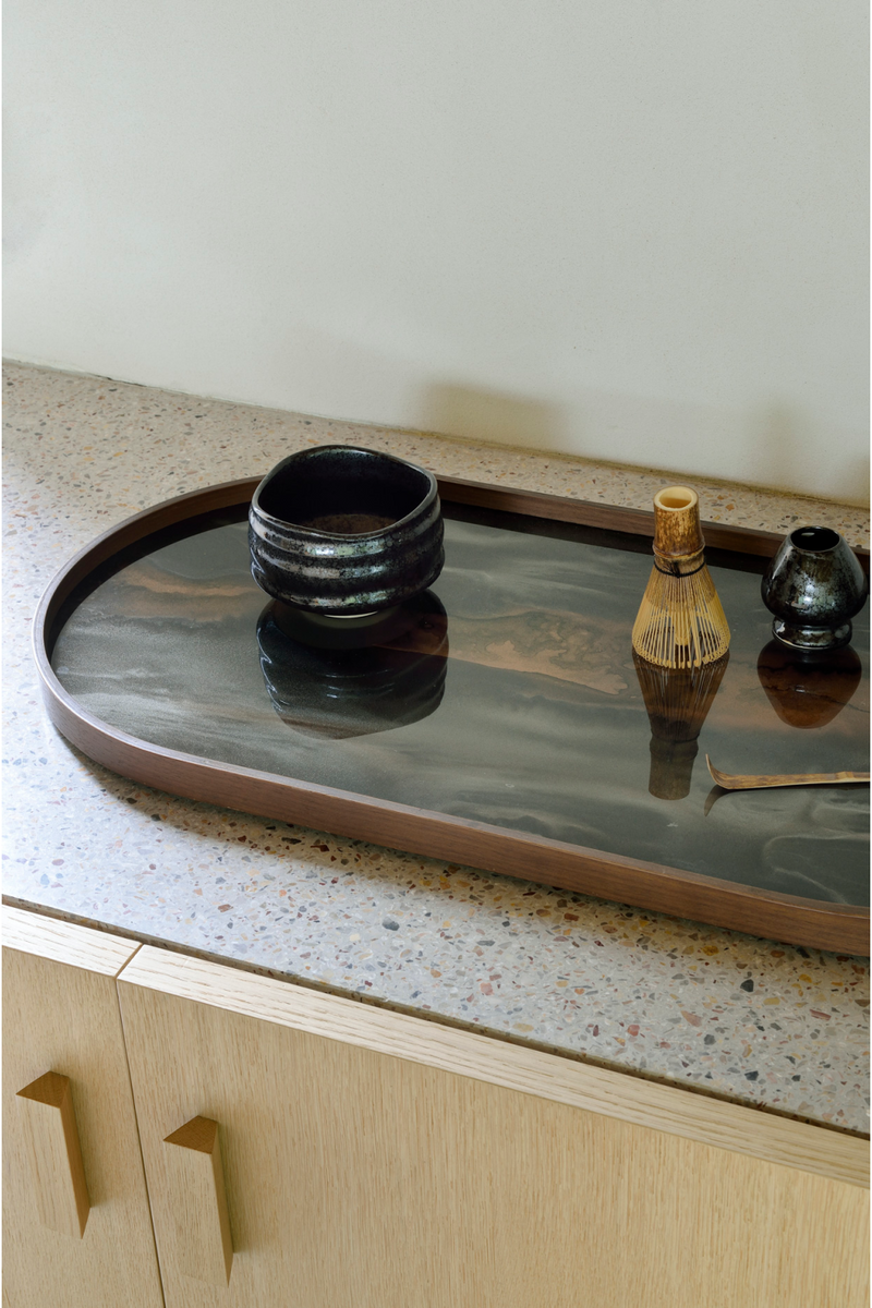 Oblong Hand-Painted Glass Tray | Ethnicraft Organic | Woodfurniture.com