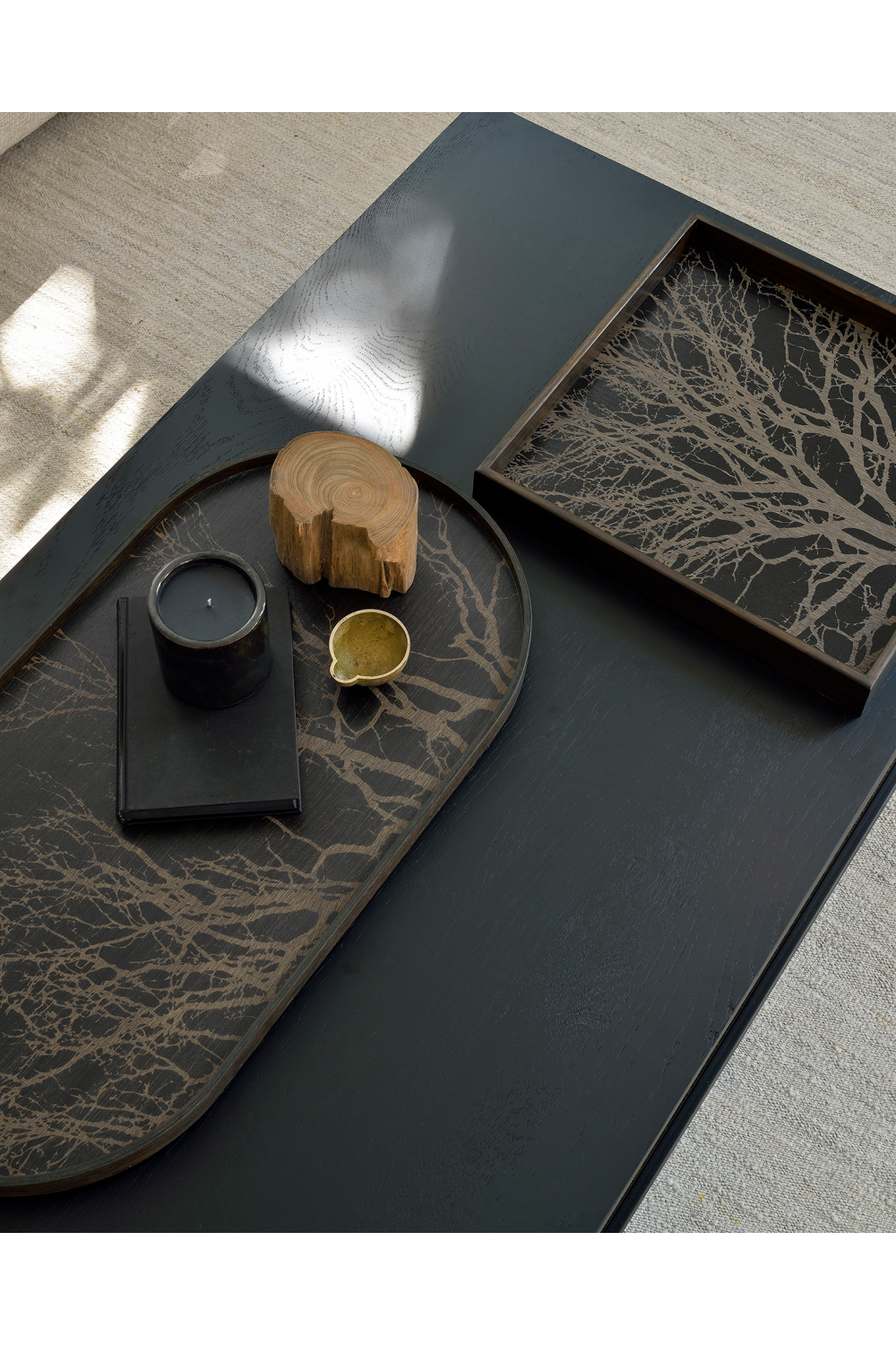 Oblong Hand-Painted Tray | Ethnicraft Tree | Woodfurniture.com