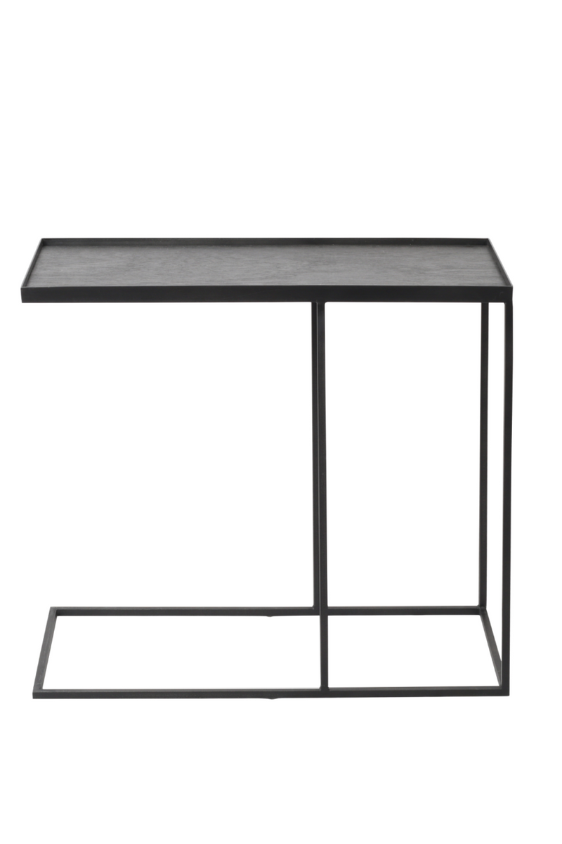 Black C-Shaped Side Table | Ethnicaft Tray | Woodfurniture.com