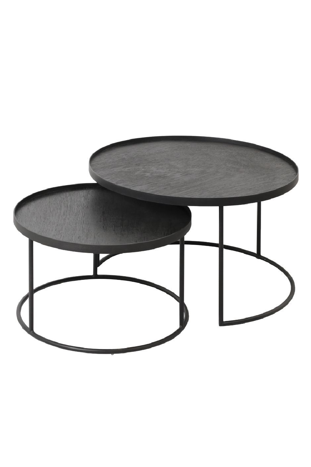 Round Tray Coffee Table set (2) | Ethnicraft | OROA TRADE