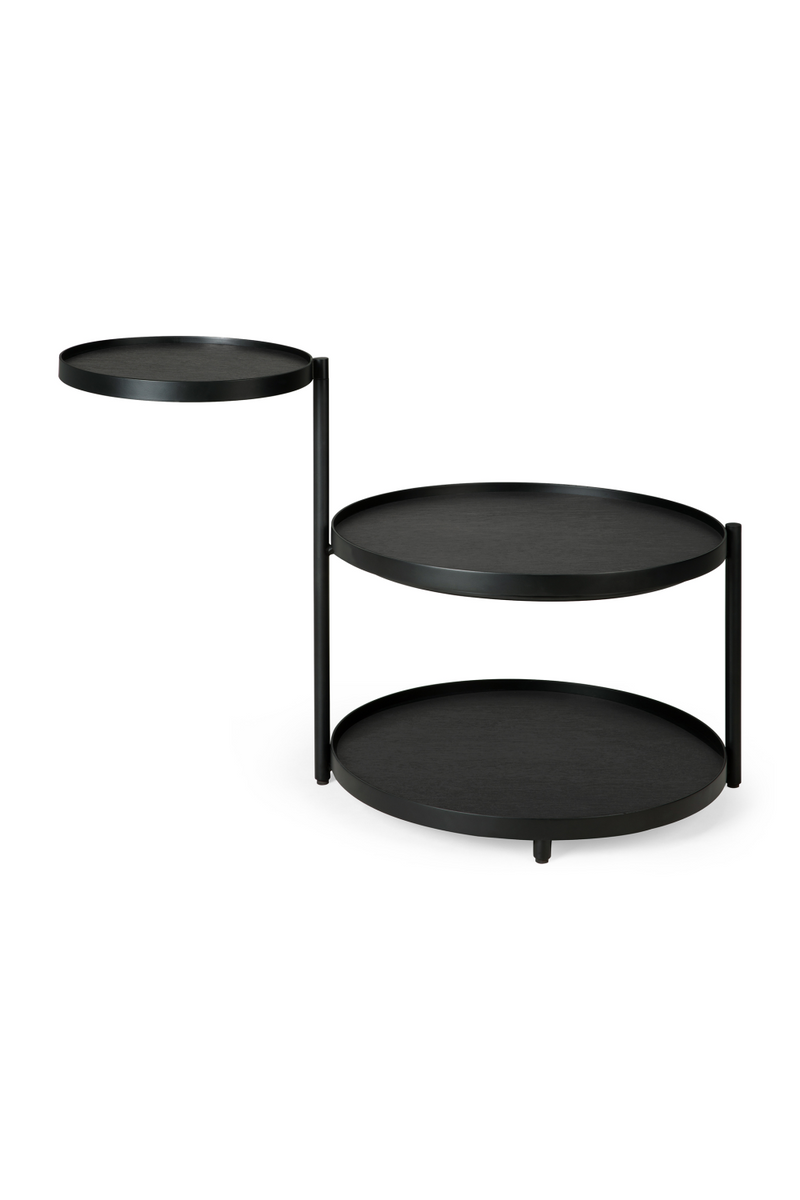 Round Triple-Tray Side Table | Ethnicraft Swivel | Woodfurniture.com