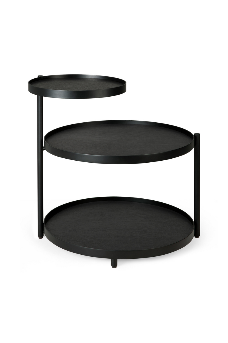 Round Triple-Tray Side Table | Ethnicraft Swivel | Woodfurniture.com