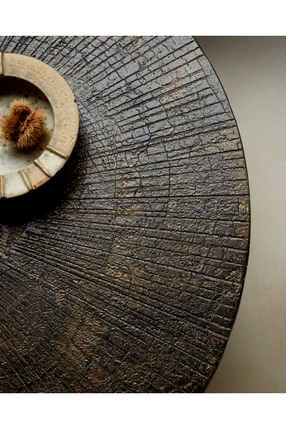 Metallic Oval Coffee Table | Ethnicraft Slice | Woodfurniture.com