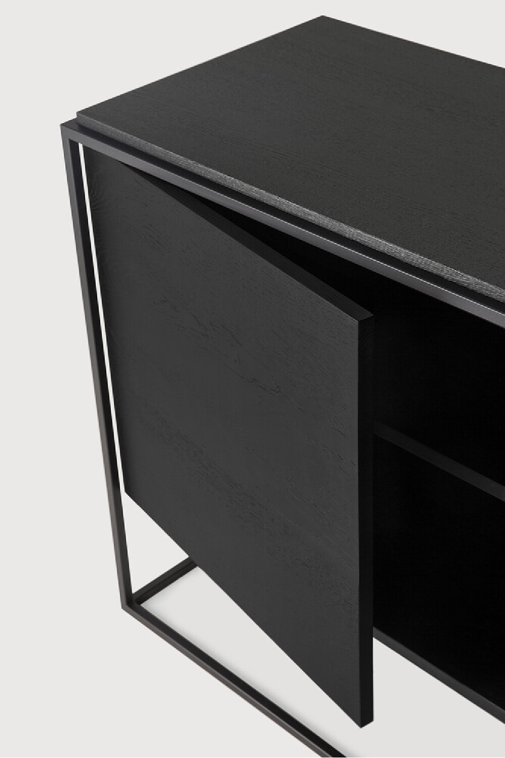 2-Door Wooden Black Oak Sideboard | Ethnicraft Monolit | Woodfurniture.com