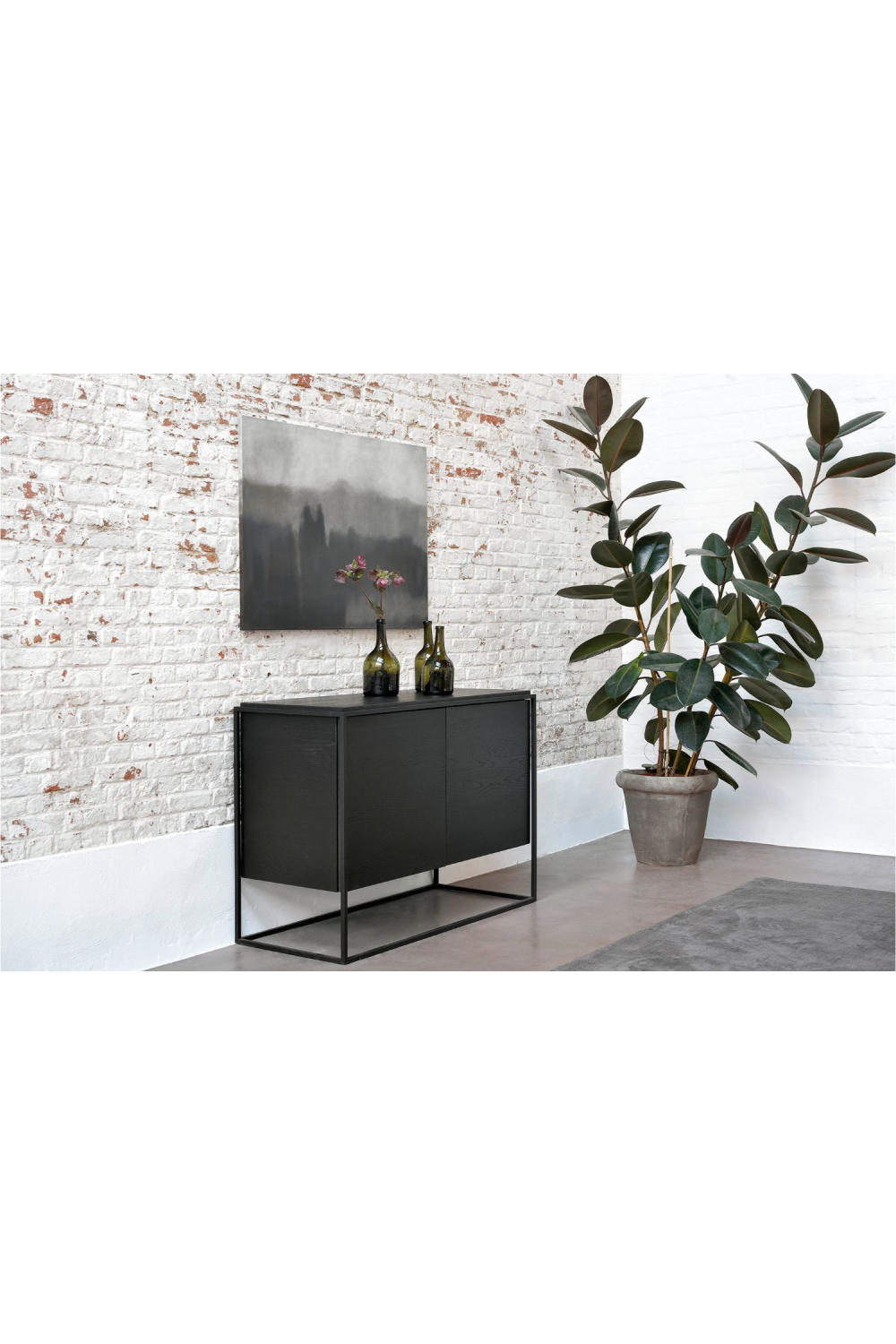 2-Door Wooden Black Oak Sideboard | Ethnicraft Monolit | Woodfurniture.com