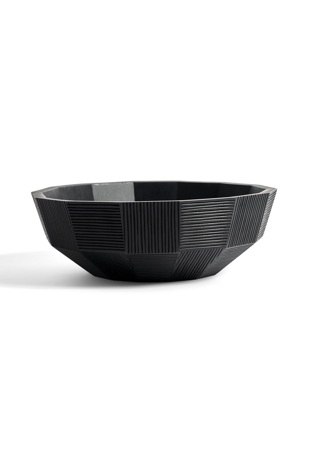 Black Mahogany Modern Bowl | Ethnicraft Striped | Woodfurniture.com