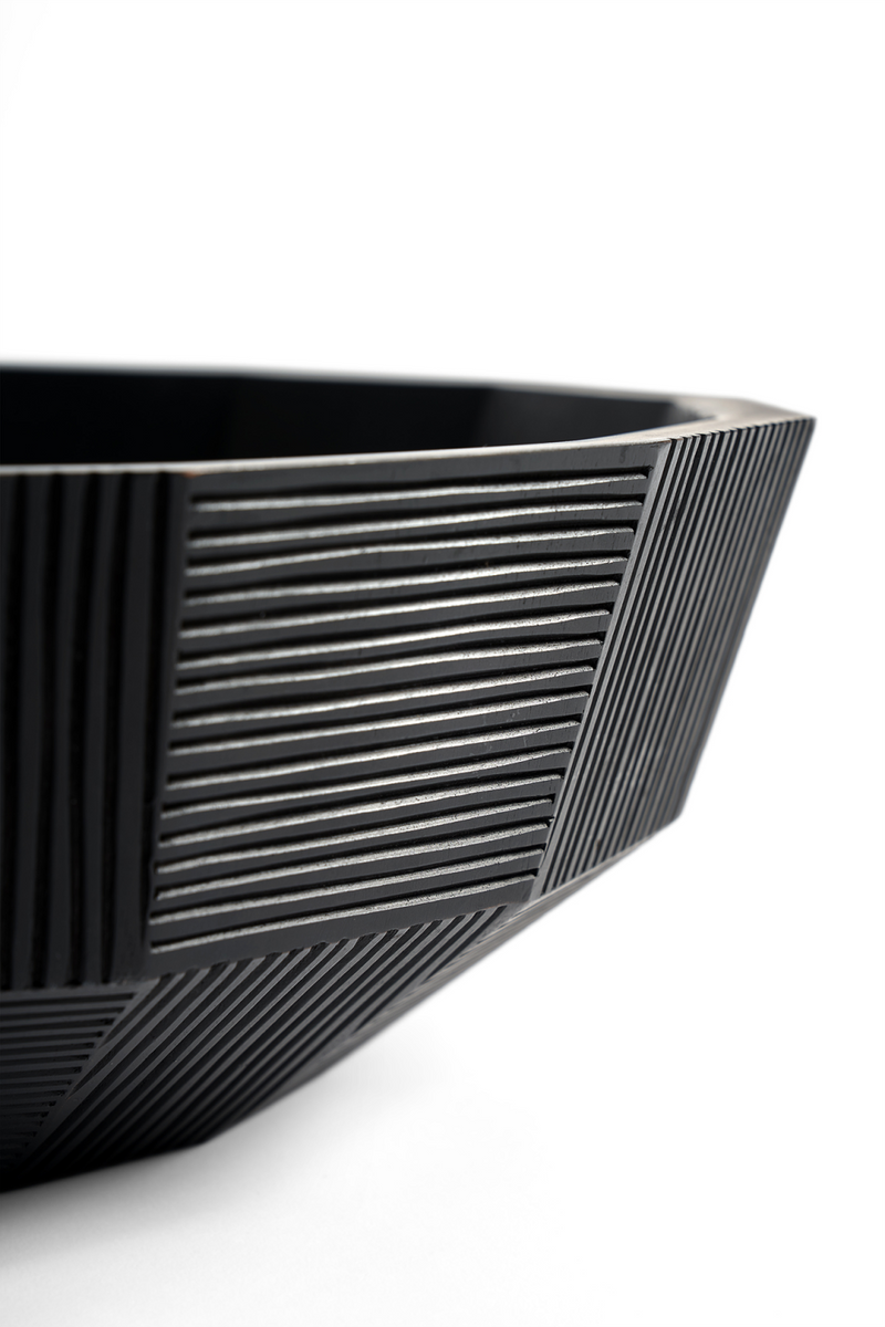 Black Mahogany Modern Bowl | Ethnicraft Striped | Woodfurniture.com