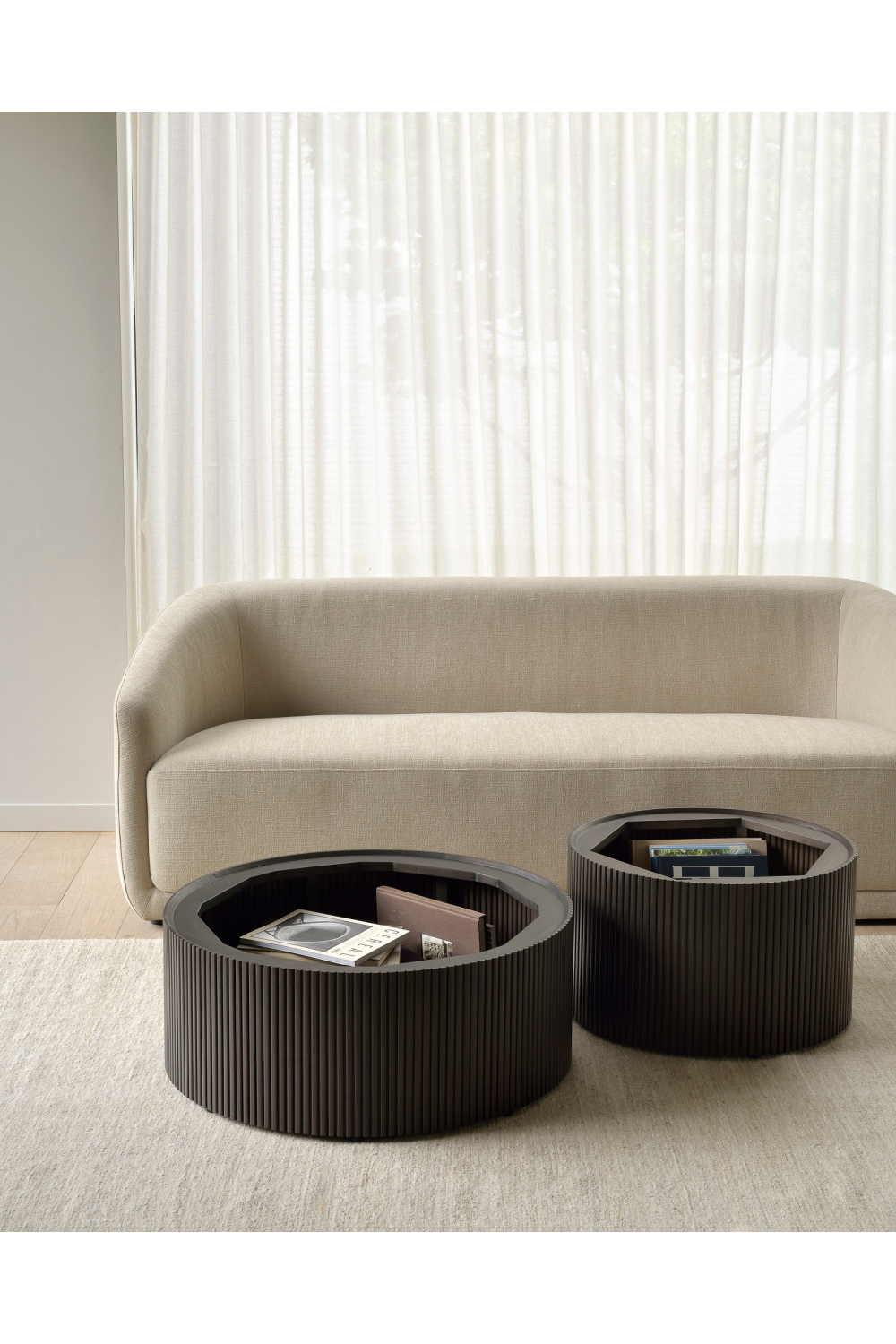 Round Storage Coffee Table | Ethnicraft Roller Max | Woodfurniture.com