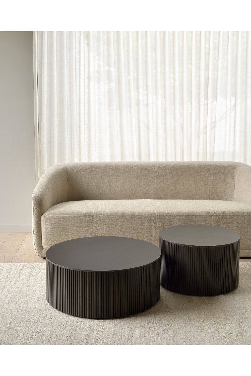 Round Storage Coffee Table | Ethnicraft Roller Max | Woodfurniture.com