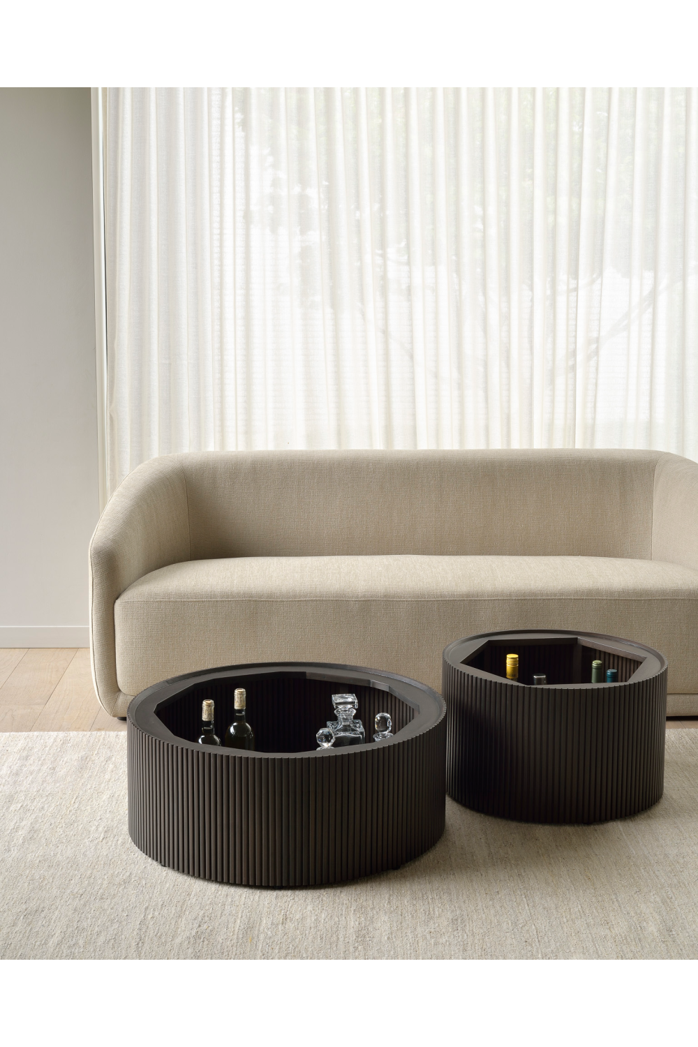 Round Storage Coffee Table | Ethnicraft Roller Max | Woodfurniture.com