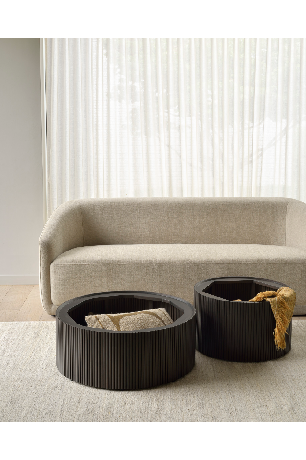 Round Storage Coffee Table | Ethnicraft Roller Max | Woodfurniture.com