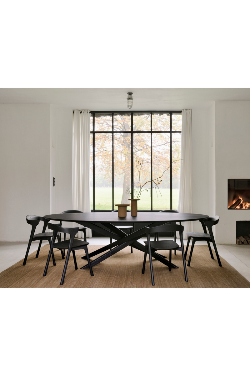 Oval Black Oak Dining Table | Ethnicraft Mikado | Woodfurniture.com