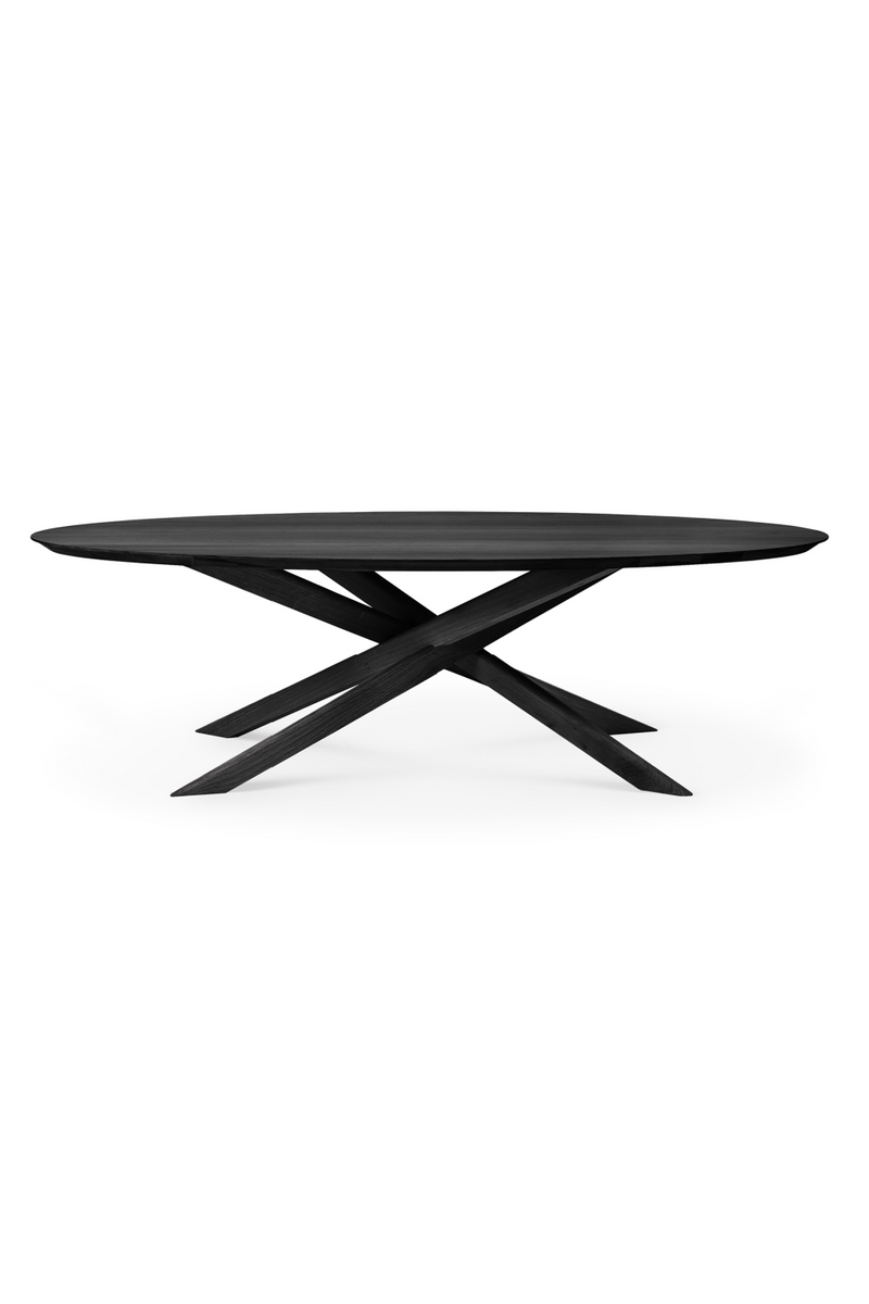 Oval Black Oak Dining Table | Ethnicraft Mikado | Woodfurniture.com