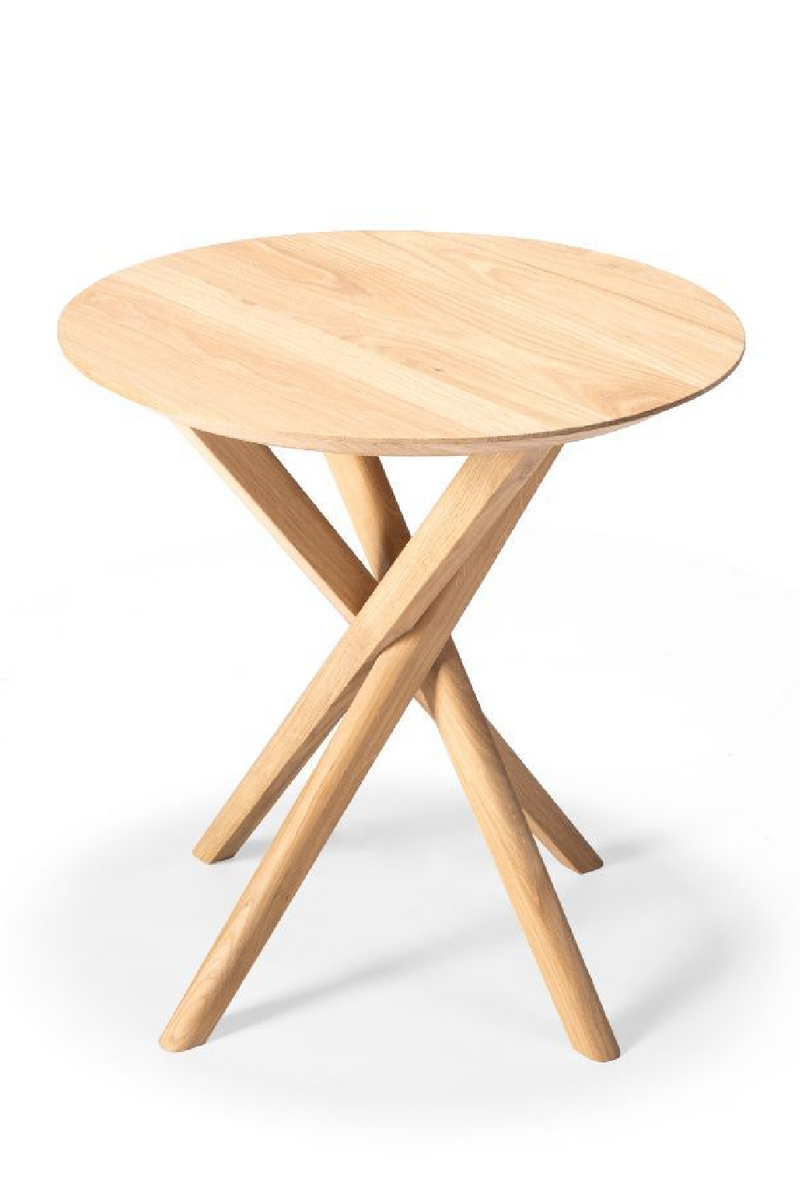 Round Cross Leg Side Table | Ethnicraft Mikado | Wood Furniture