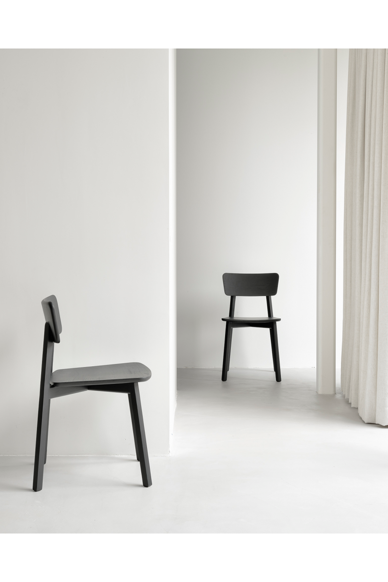 Varnished Oak Minimalist Dining Chair | Ethnicraft Casale | Woodfurniture.com