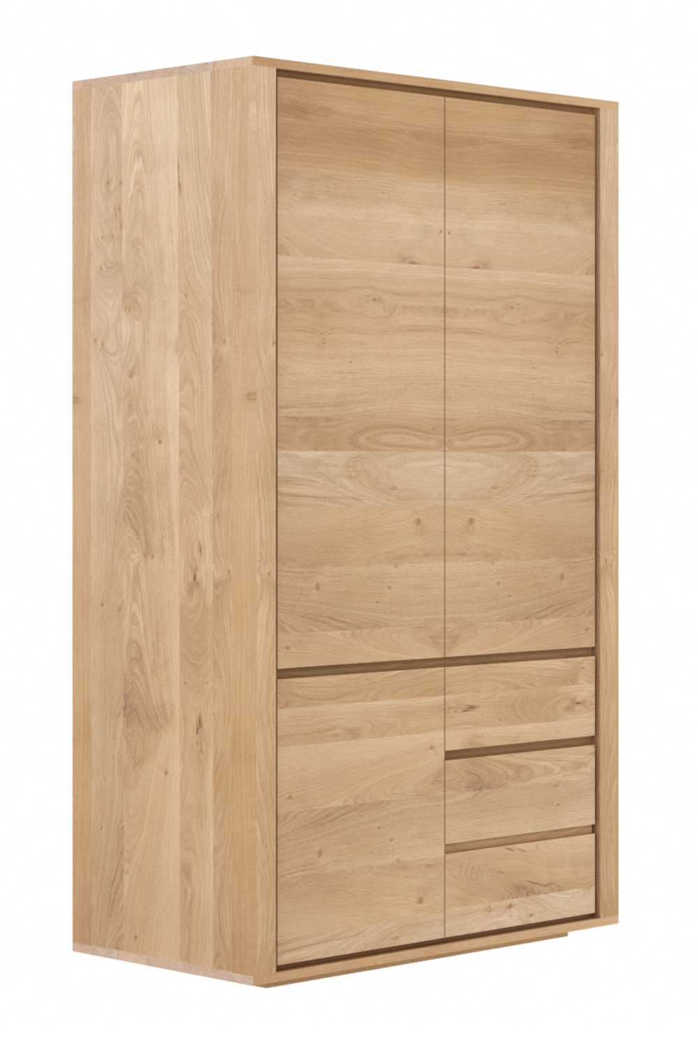 3-Door Oak Wood Wardrobe Cabinet | Ethnicraft Shadow | Woodfurniture.com