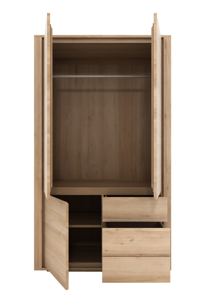 3-Door Oak Wood Wardrobe Cabinet | Ethnicraft Shadow | Woodfurniture.com