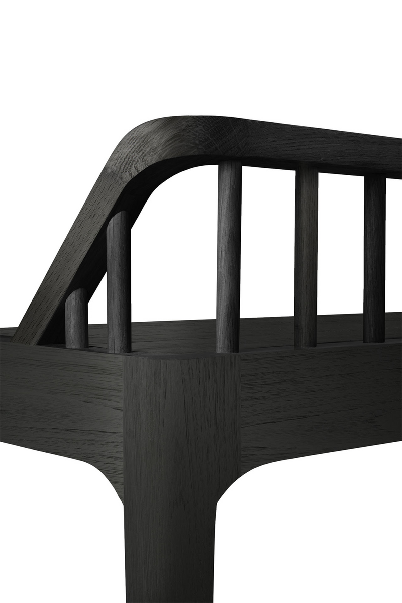 Modern Nordic Black Oak Bench | Ethnicraft Spindle | Woodfurniture.com