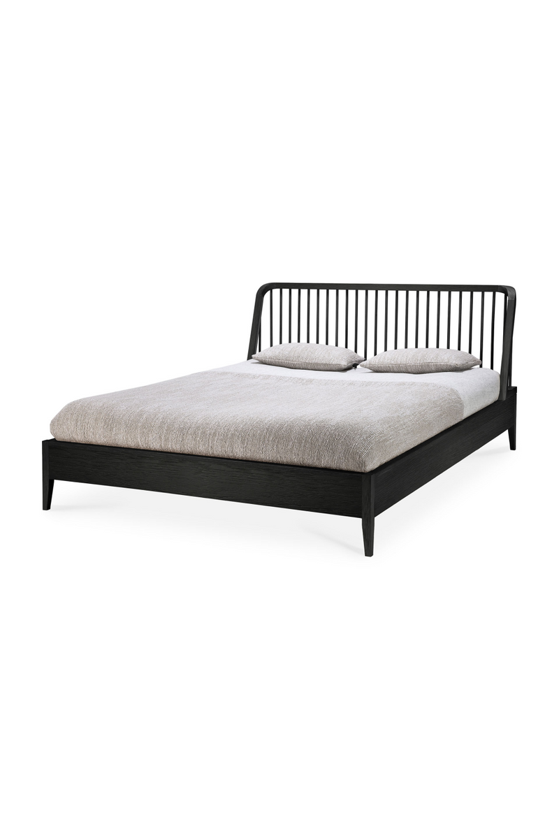 Black Solid Oak Bed | Ethnicraft Spindle | Woodfurniture.com