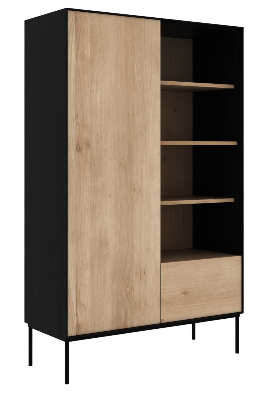 1-Door Oak Wood Cabinet | Ethnicraft Blackbird | Wood Furniture