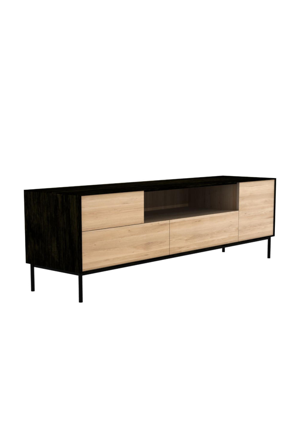 Varnished Oak Media Unit  | Ethnicraft Blackbird | Woodfurniture.com