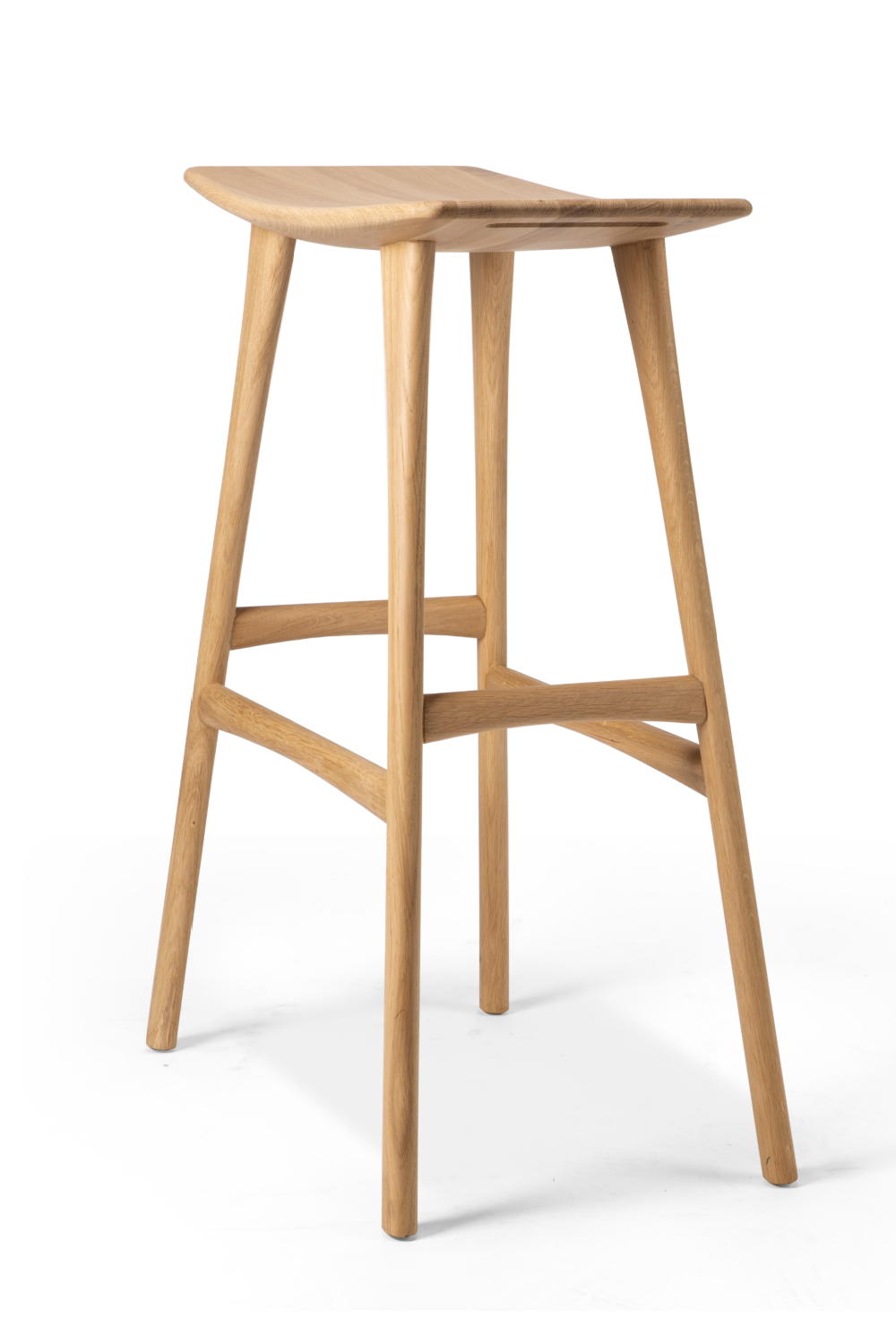 Wooden Backless Barstool | Ethnicraft Osso | Woodfurniture.com