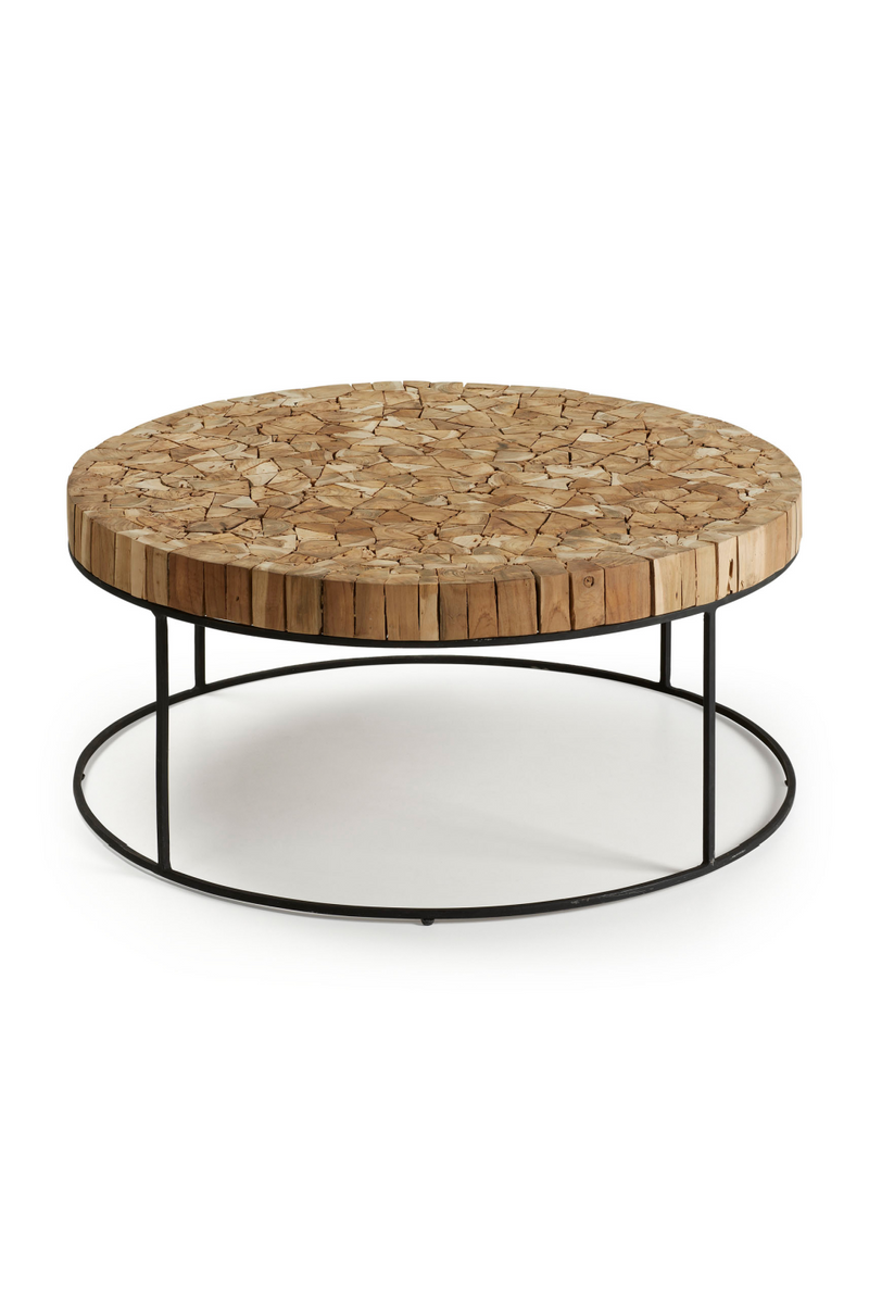 Teak Mosaic Top Coffee Table | La Forma Solo | Woodfurniture.com