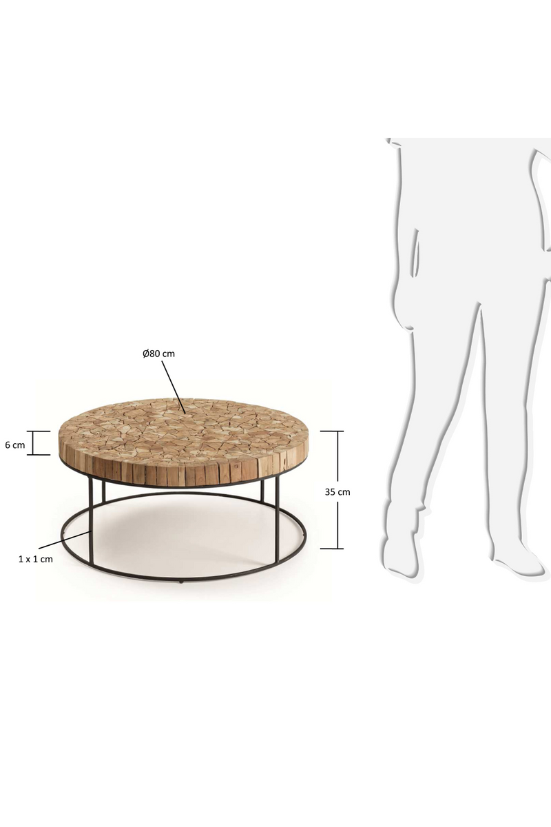 Teak Mosaic Top Coffee Table | La Forma Solo | Woodfurniture.com