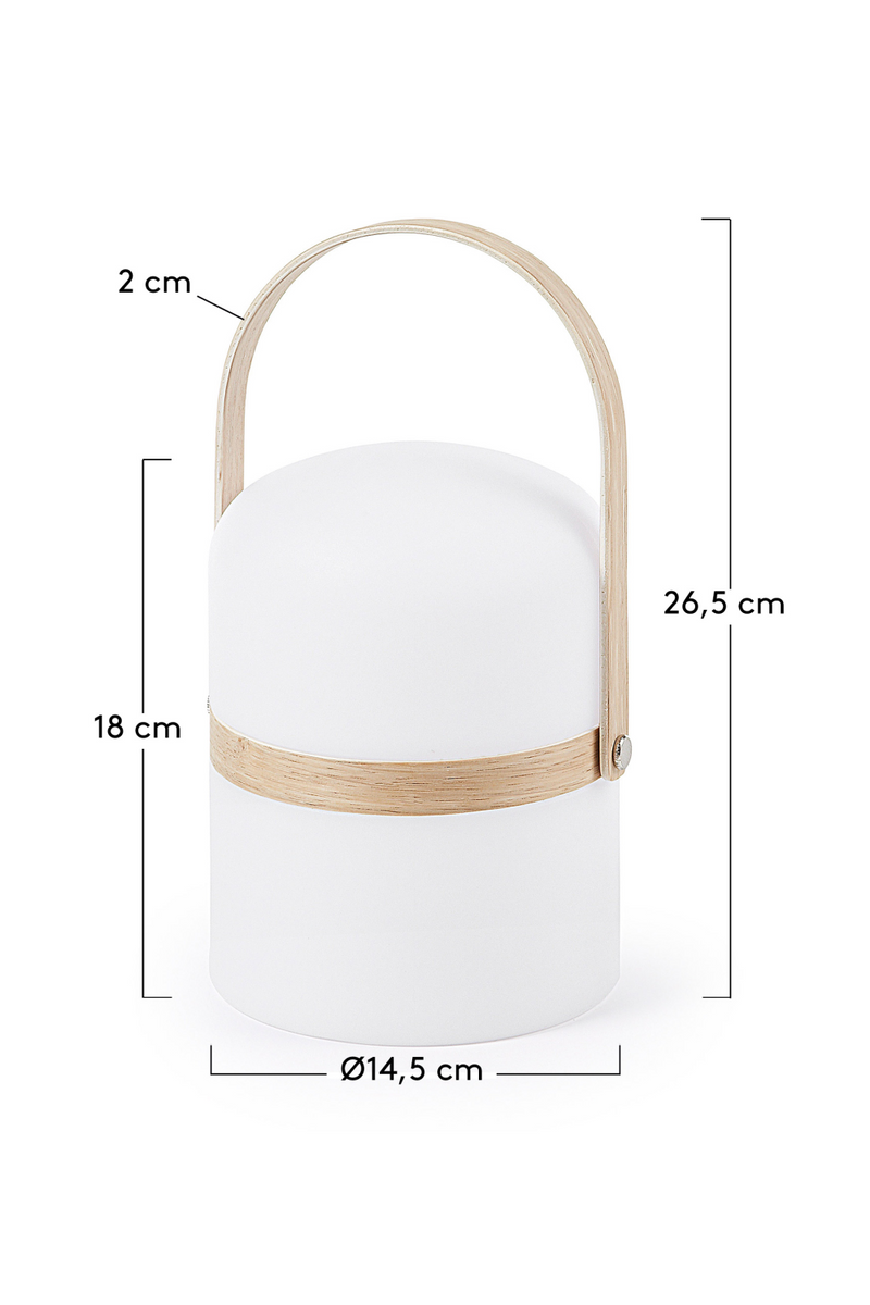 Wooden Handle White LED Table Lamp | La Forma Janvir | Woodfurniture.com