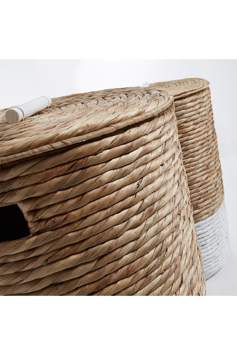 White Woven Laundry Basket Set | La Forma Mast | Woodfurniture.com