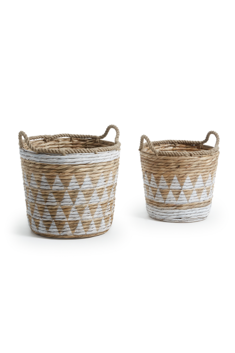 White Woven Decorative Basket Set | La Forma Mast  | Woodfurniture.com
