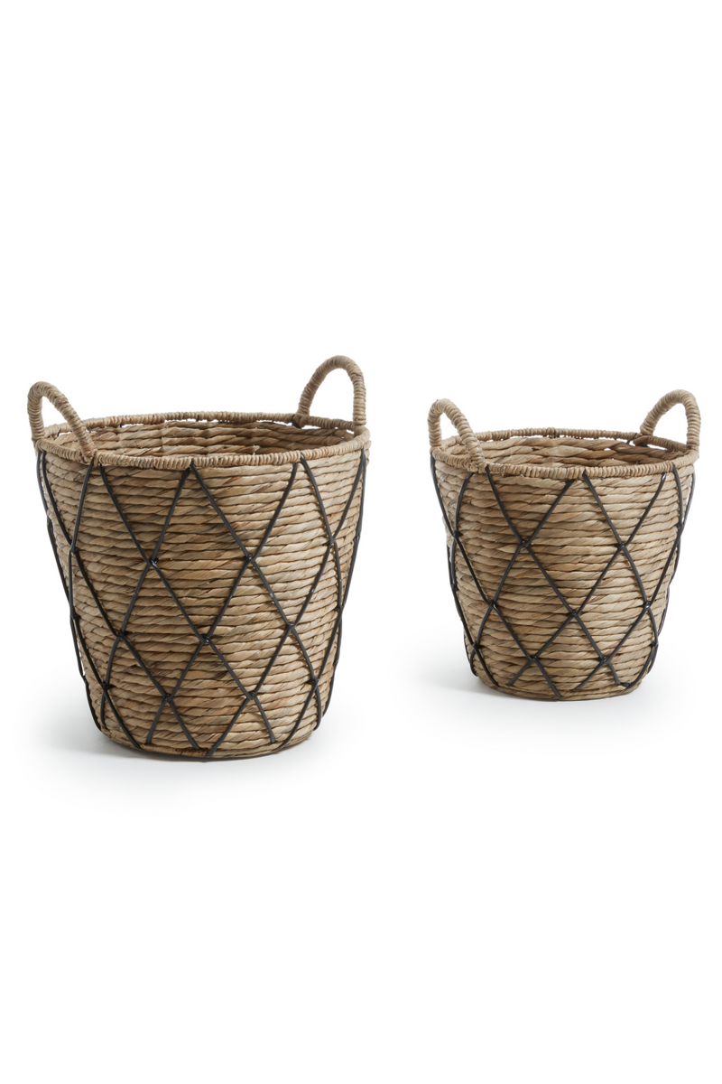 Black Woven Decorative Basket Set | La Forma Mast | Woodfurniture.com