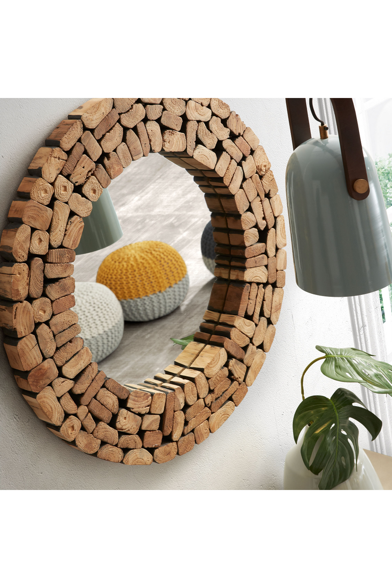 Recycled Wood Accent Mirror | La Forma Eliptic | Woodfurniture.com