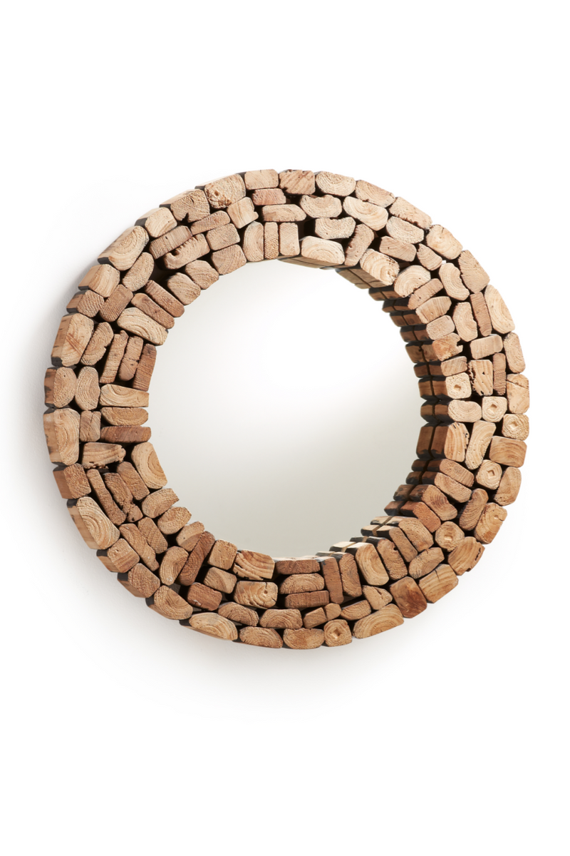 Recycled Wood Accent Mirror | La Forma Eliptic | Woodfurniture.com
