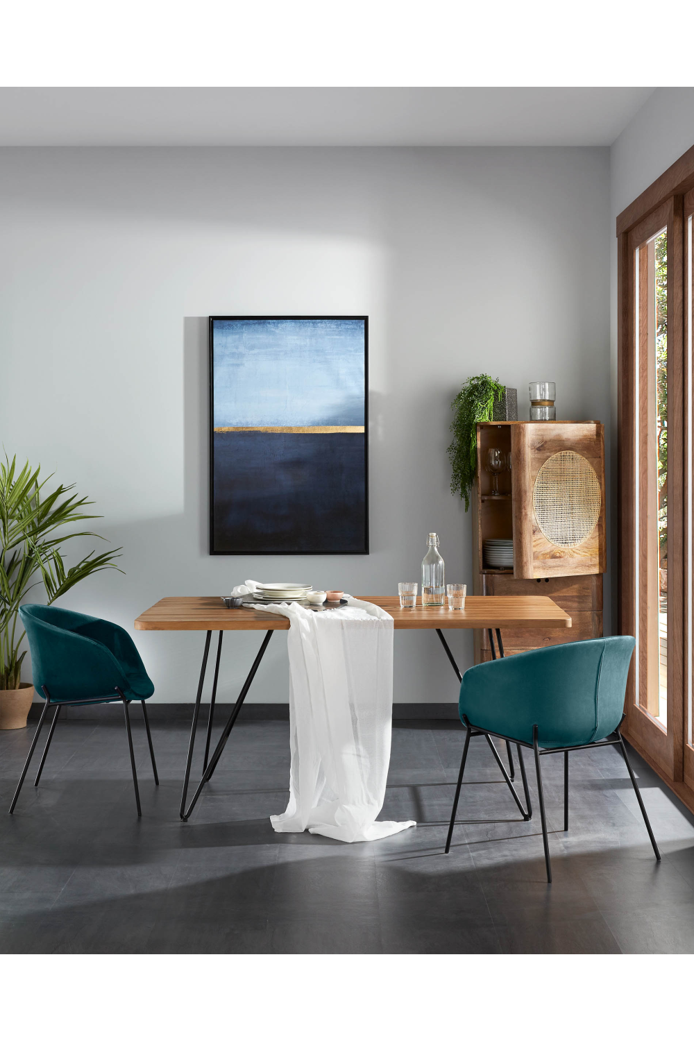 Blue Minimalist Artwork | La Forma Wrigley | Woodfurniture.com