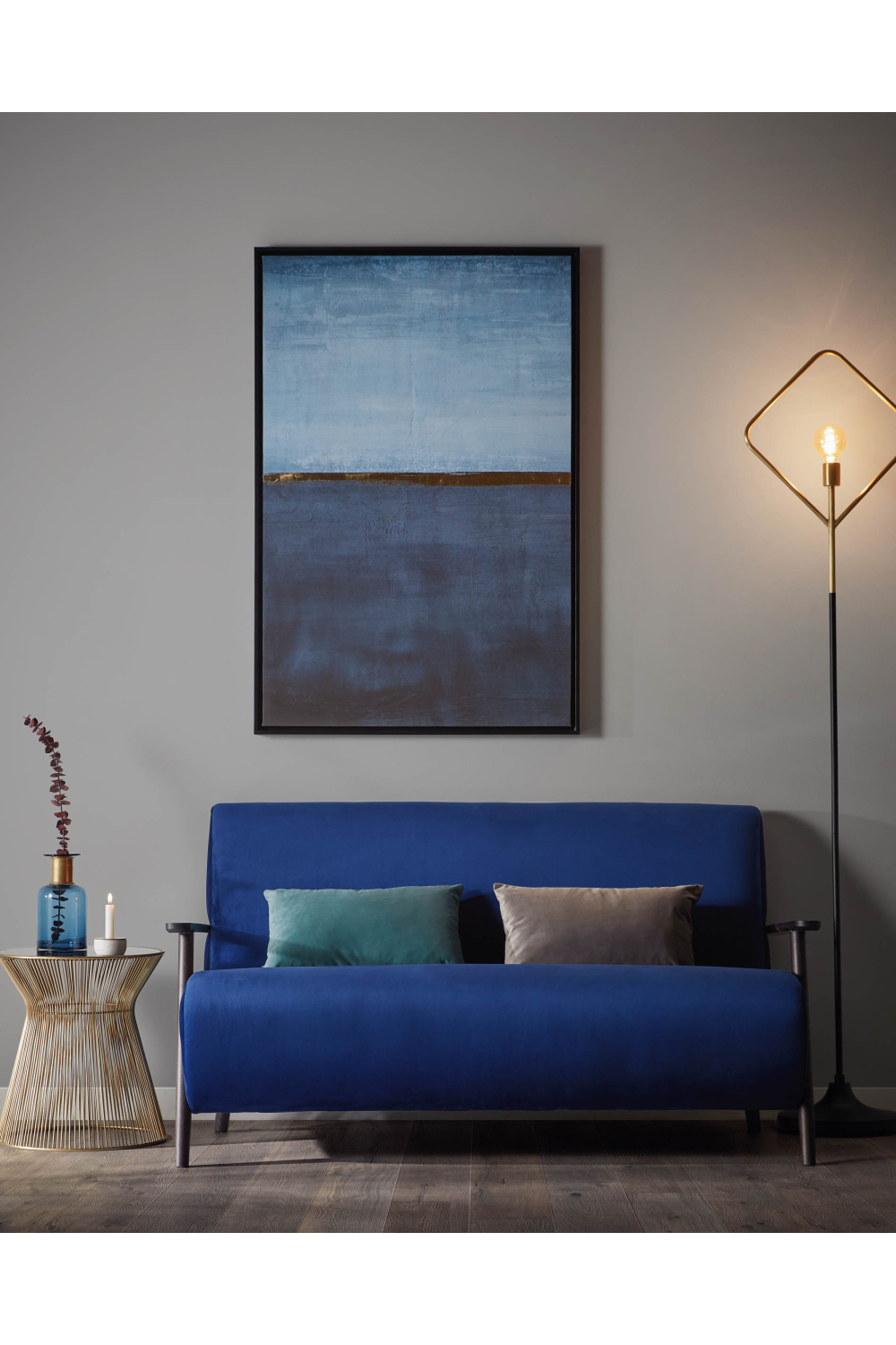 Blue Minimalist Artwork | La Forma Wrigley | Woodfurniture.com