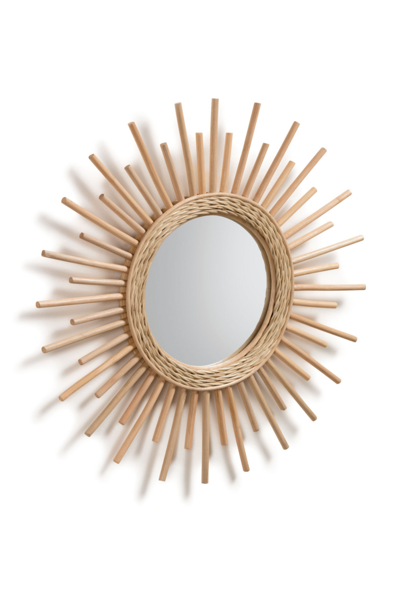 Natural Rattan Sun Mirror | La Forma Marelli | Woodfurniture.com