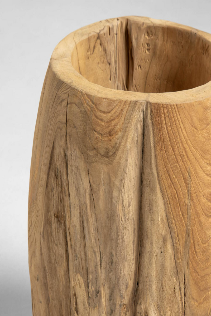Carved Teak Trunk Planter | La Forma Oriole | Woodfurniture.com