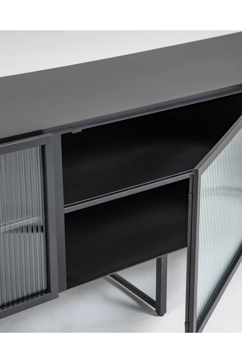 Black Steel Industrial TV Stand | La Forma Trixie | Woodfurniture.com