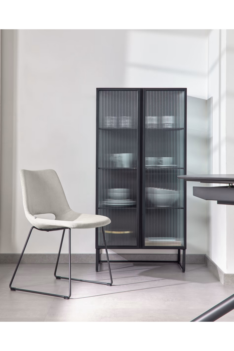 Ribbed Glass Industrial Cabinet | La Forma Trixie | Woodfurniture.com