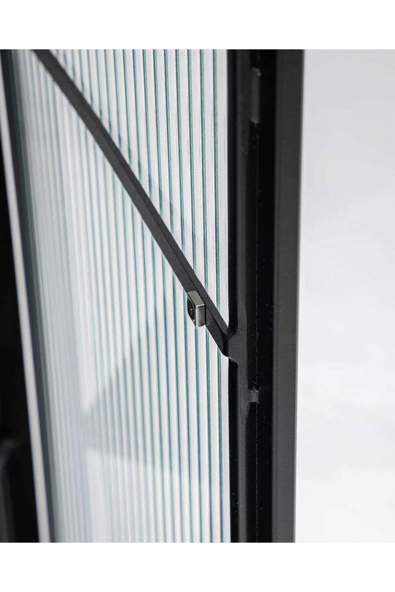 Ribbed Glass Industrial Cabinet | La Forma Trixie | Woodfurniture.com