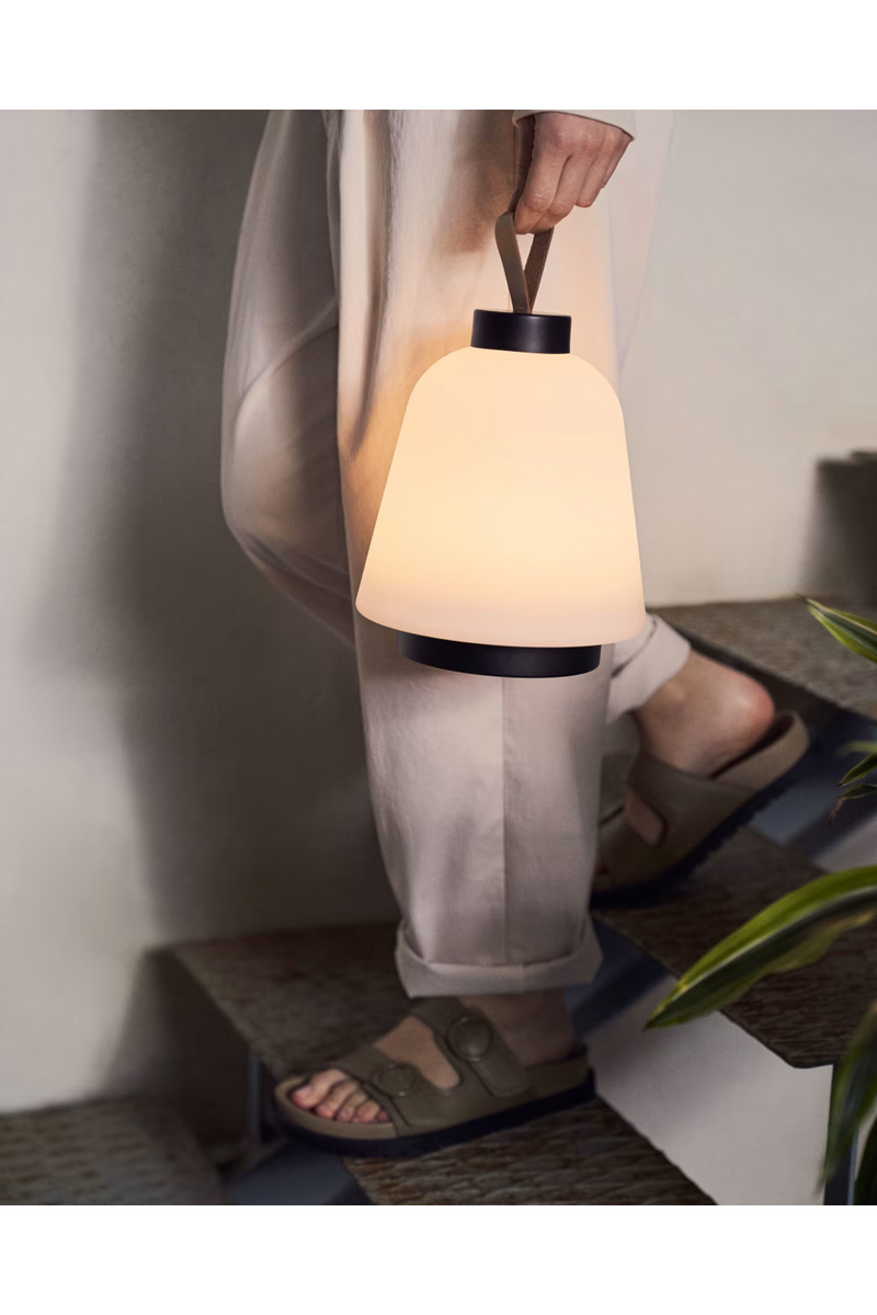 White Bell-Shaped Table Lamp | La Forma Udiya | Woodfurniture.com