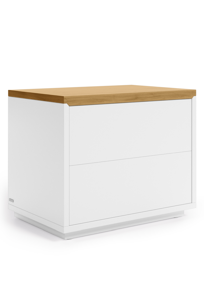 White Lacquer 2-Drawer Nighstand | La Forma Abilen | Woodfurniture.com
