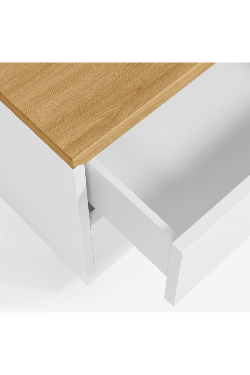 White Lacquer 2-Drawer Nighstand | La Forma Abilen | Woodfurniture.com
