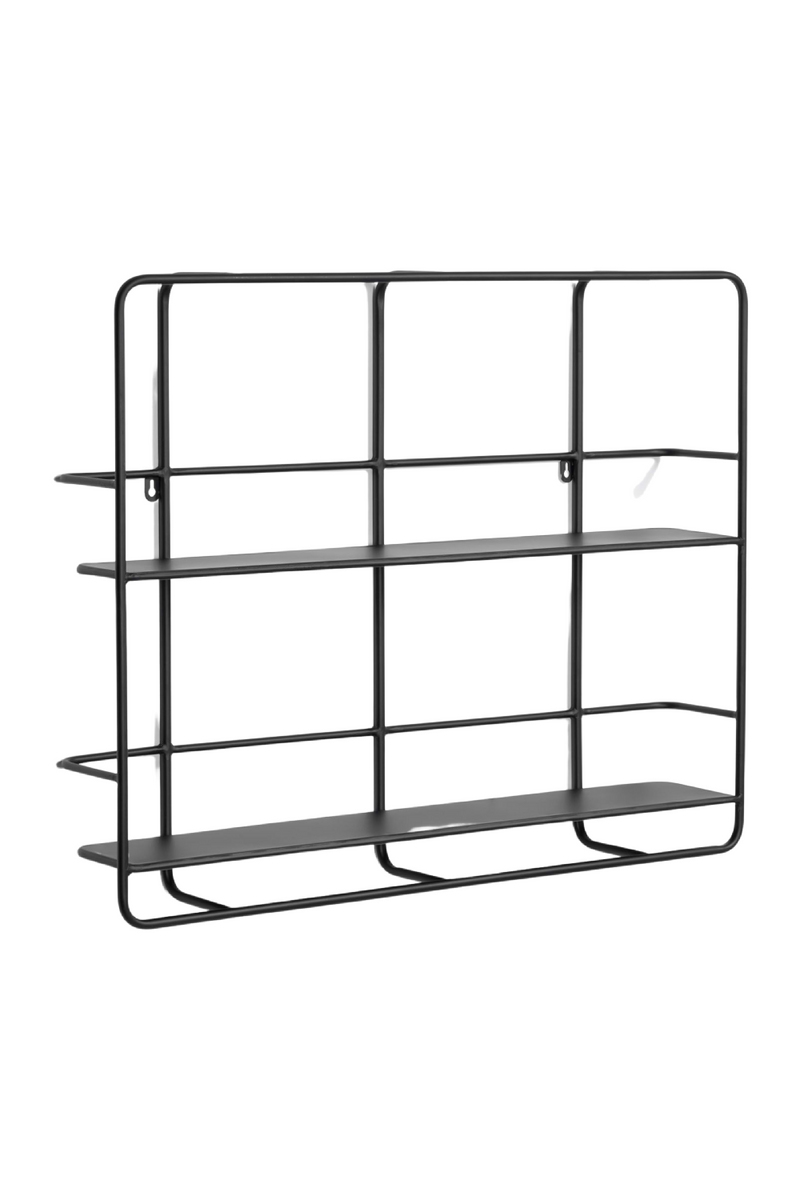 Black Steel Wall Shelves | La Forma Najat | Wood Furniture