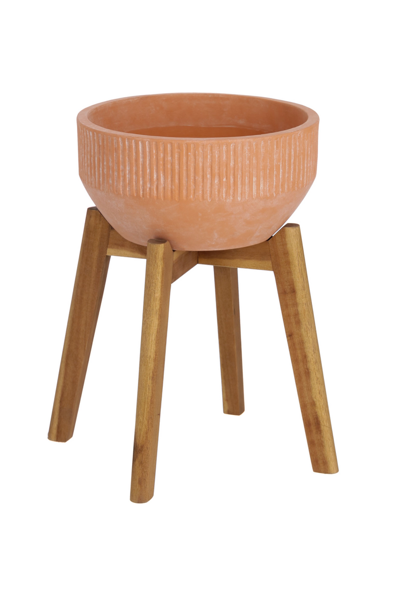 Wooden Stand Terracotta Planter | La Forma Subject | Woodfurniture.com