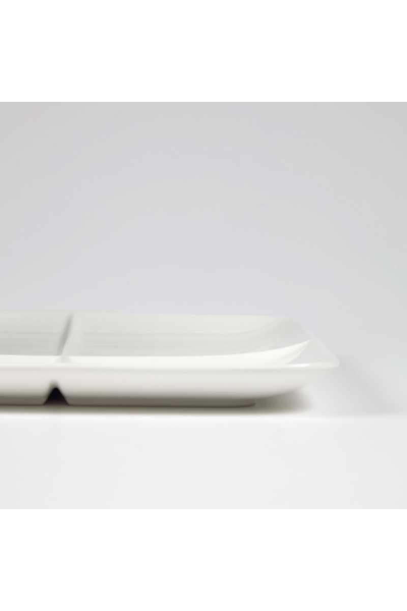 Square White Porcelain Dinner Plate (4) | La Forma Pierina | Woodfurniture.com